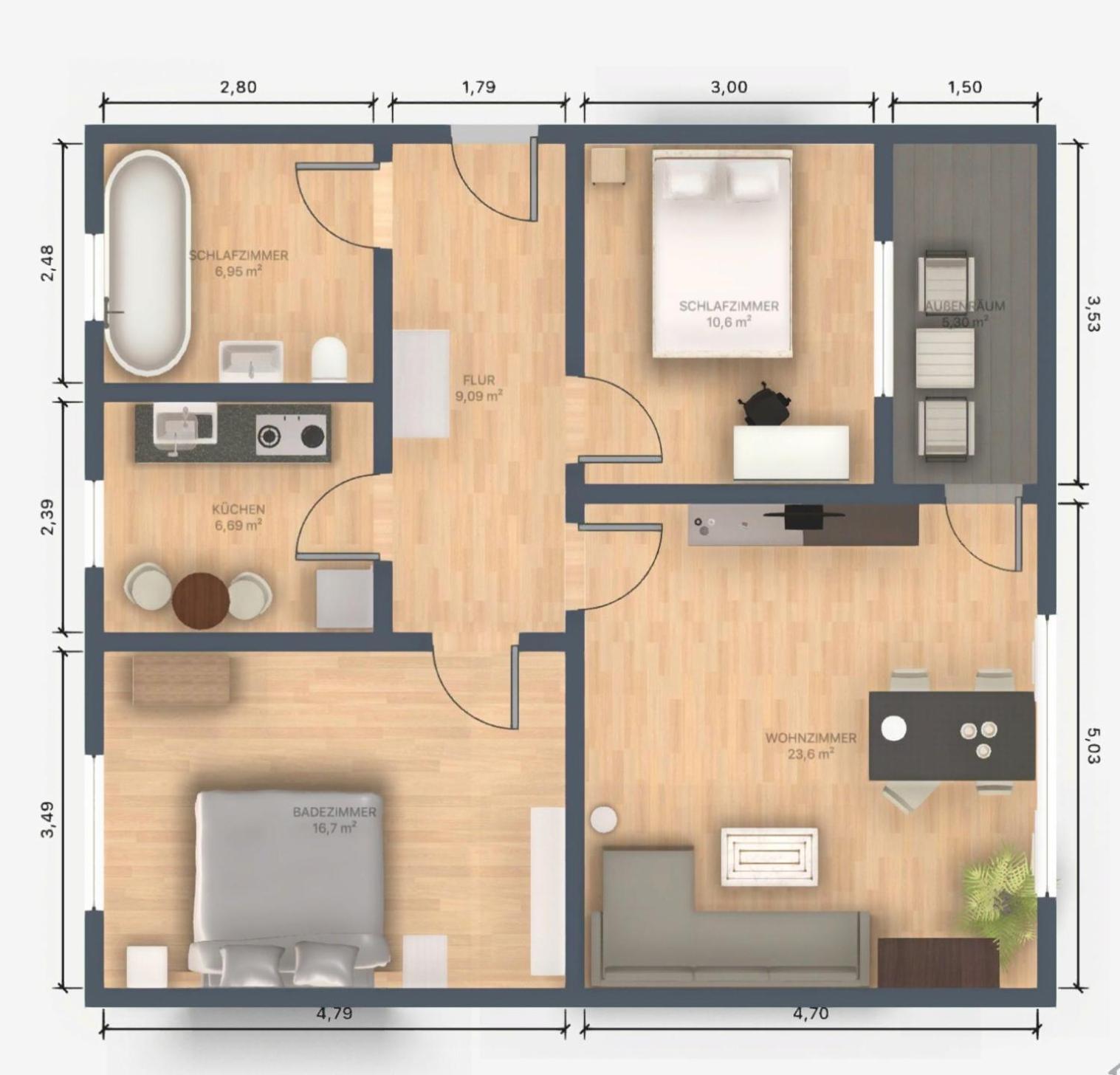 Ecocube Apartment3 Meppen 5Pers, Balkon, Kueche, Waschmaschine Extérieur photo